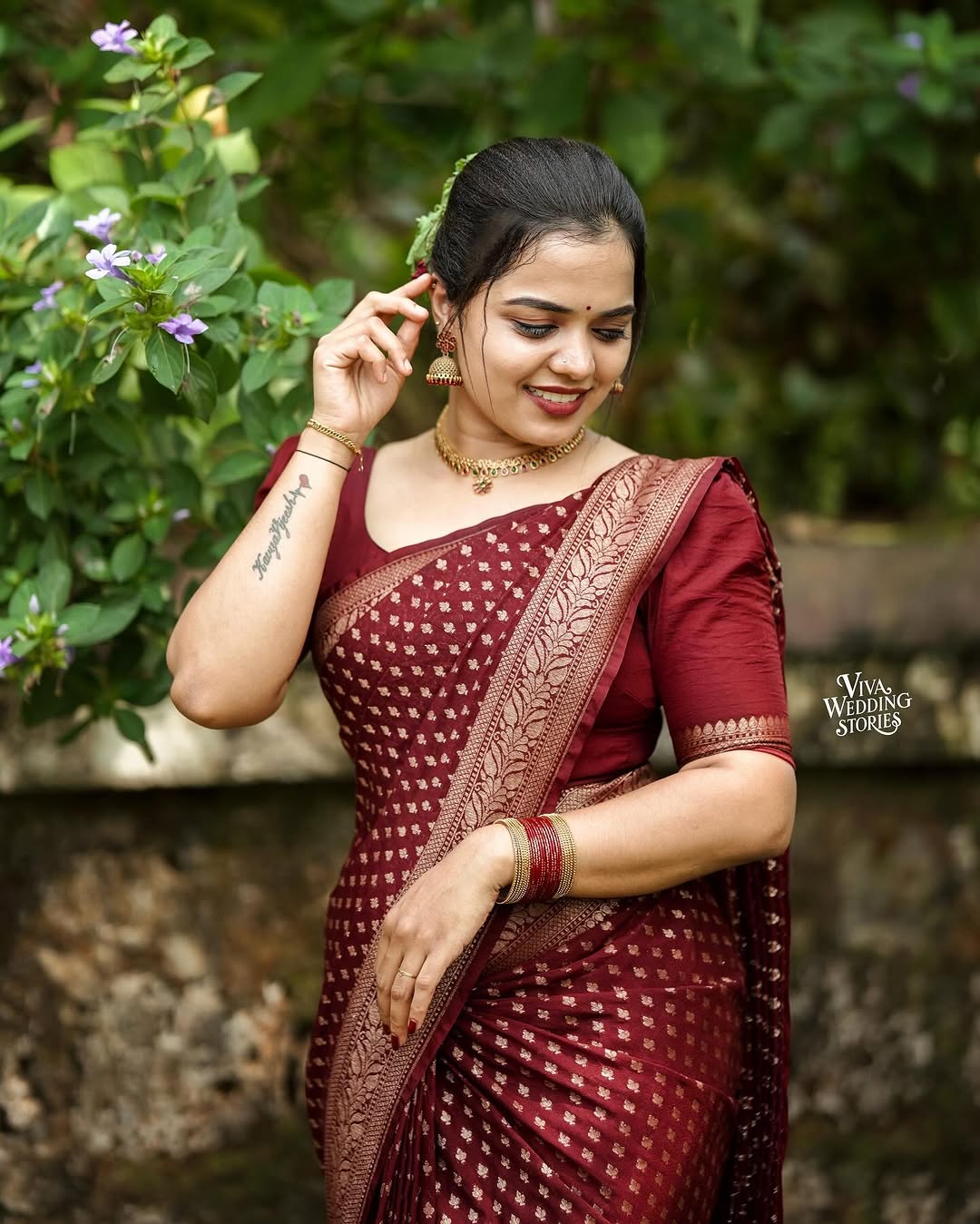 Lovely Wine Soft Silk Saree With Outstanding Blouse Piece