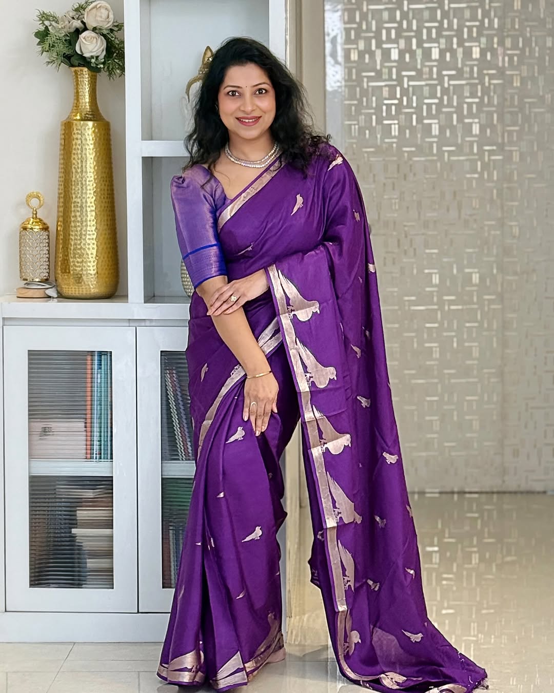 Amazing Purple Soft Silk Saree With Smart Blouse Piece