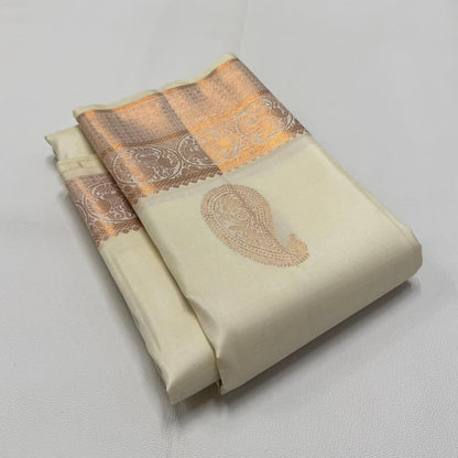 Flaunt Off White Soft Silk Saree With Sumptuous Blouse Piece