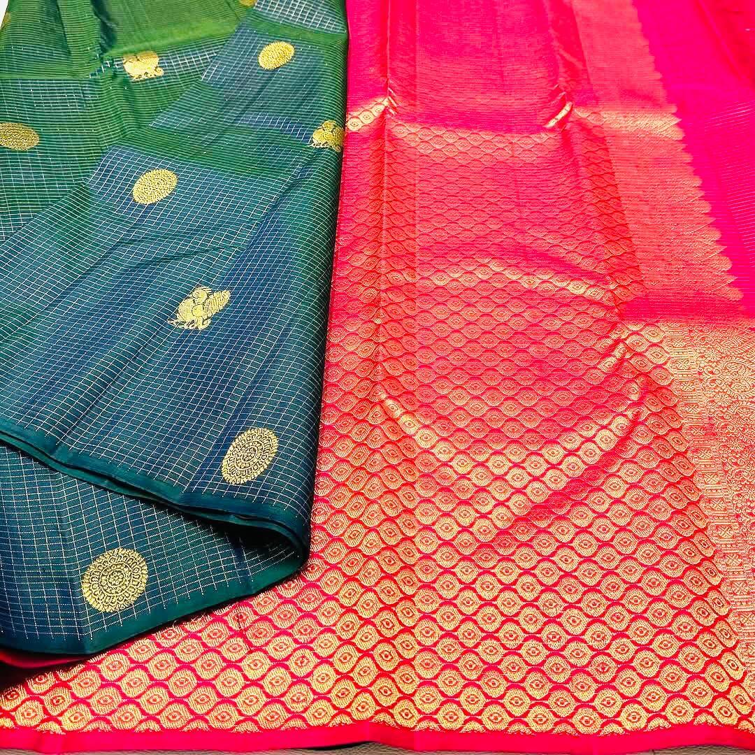 Groovy Blue Soft Silk Saree With Conflate Blouse Piece