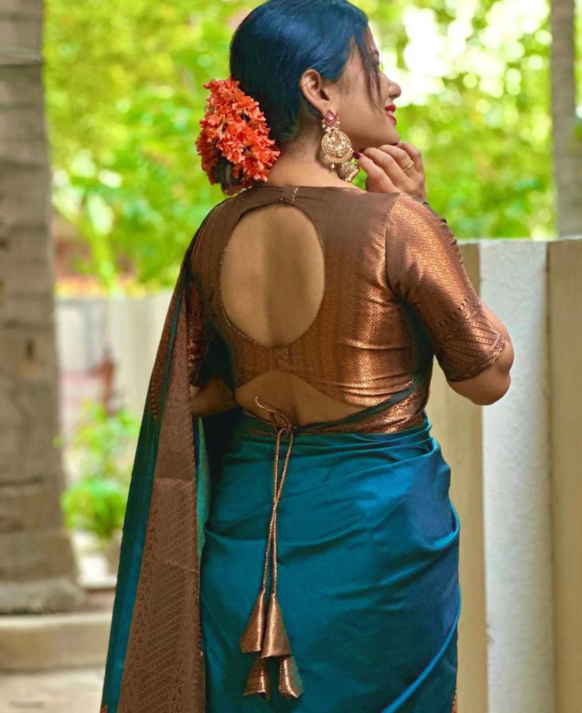 Silk Saree Blouse Back Neck Designs for South Indian Bride - K4 Fashion