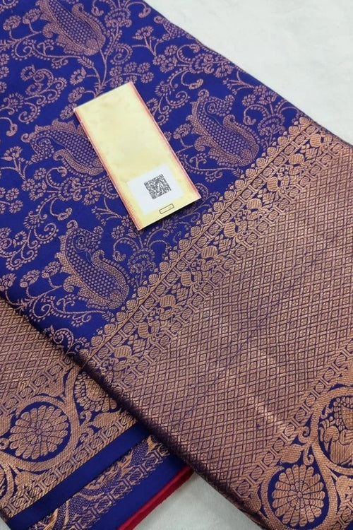 Load image into Gallery viewer, Splendorous Blue Soft Silk Saree With Tremendous Blouse Piece
