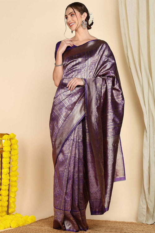 Load image into Gallery viewer, Flattering Royal Blue Soft Silk Saree With Impressive Blouse Pieced
