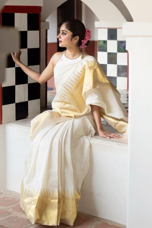 Load image into Gallery viewer, Wonderful Off White Soft Silk Saree With Amazing Blouse Piece
