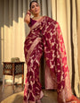 Inspiring Wine Soft Silk Saree With Beauteous Blouse Piece