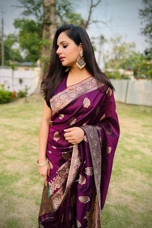 Load image into Gallery viewer, Lissome Wine Soft Silk Saree With Desultory Blouse Piece
