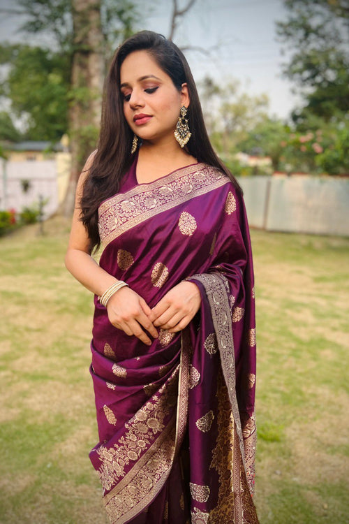 Load image into Gallery viewer, Lissome Wine Soft Silk Saree With Desultory Blouse Piece
