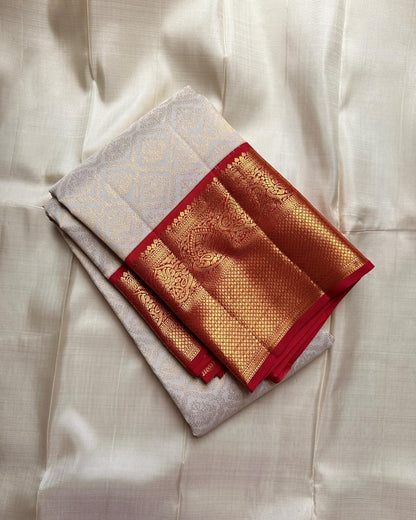 Inimitable Beige Soft Silk Saree With Effulgent Blouse Piece