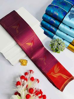 Pulsating Purple Soft Banarasi Silk Saree With Bucolic Blouse Piece