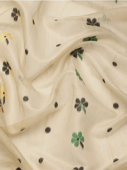 Seraglio Beige Cotton Silk Saree With Stylish Blouse Piece