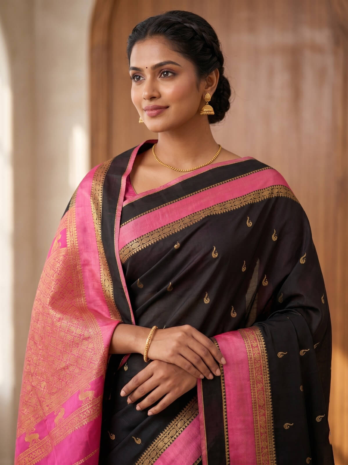 Jazzy Black Soft Silk Saree With Rhapsody Blouse Piece