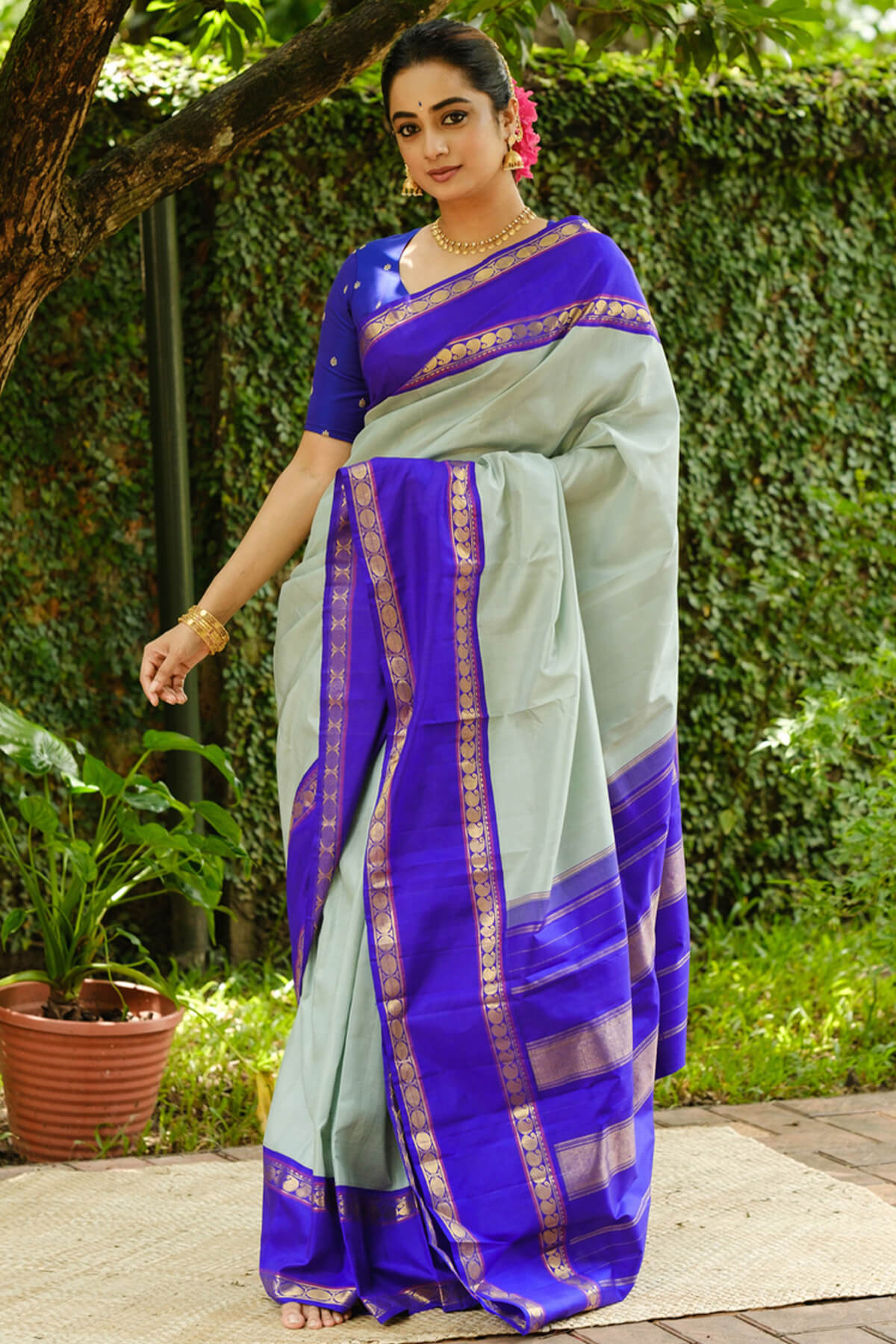 Prettiest Sea Green Soft Silk Saree With Palimpsest Blouse Piece
