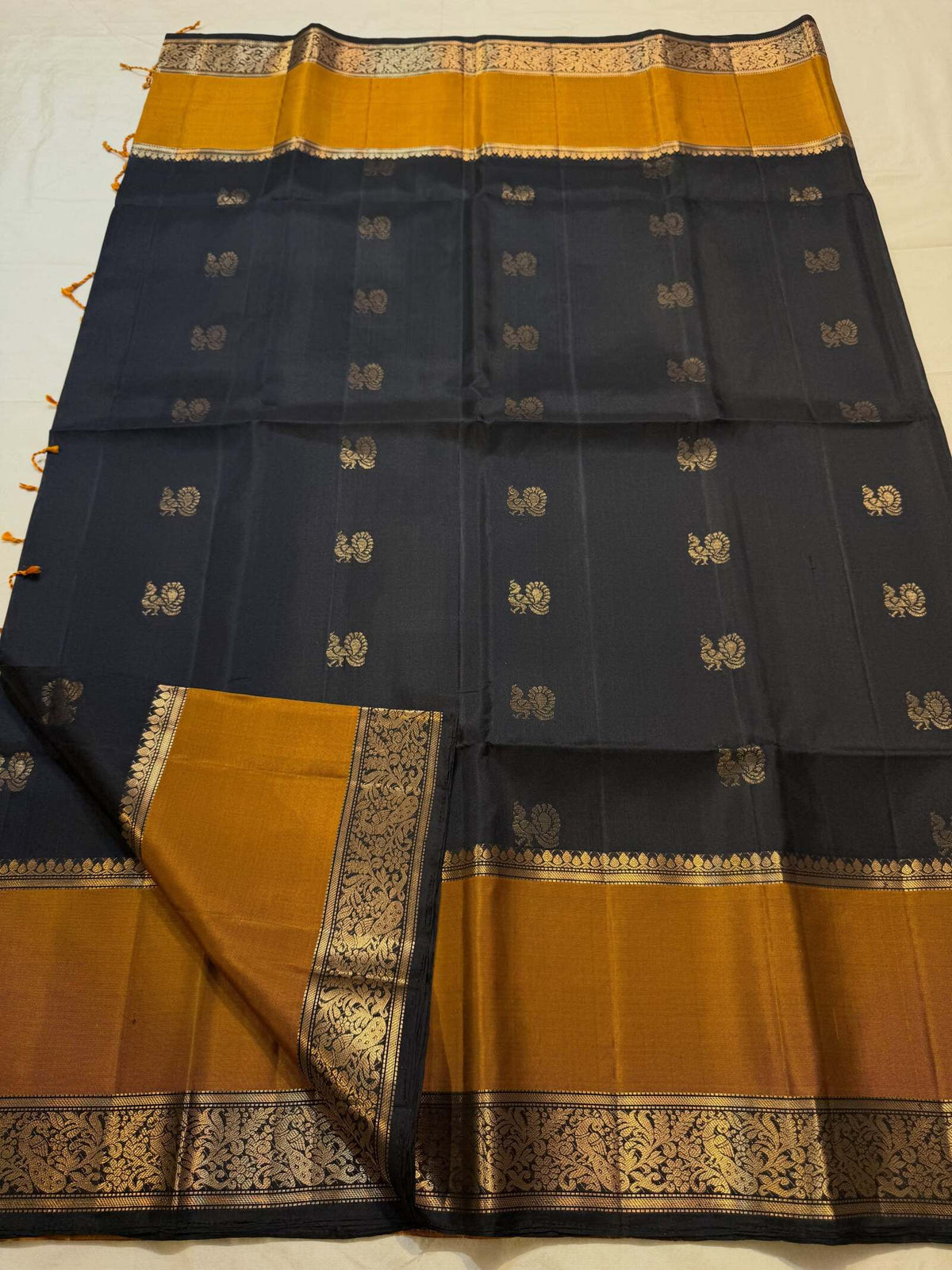 Ethereal Black Soft Silk Saree With Dissemble Blouse Piece