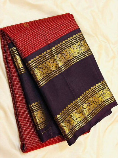 Forbearance Red Soft Silk Saree With Rhapsody Blouse Piece