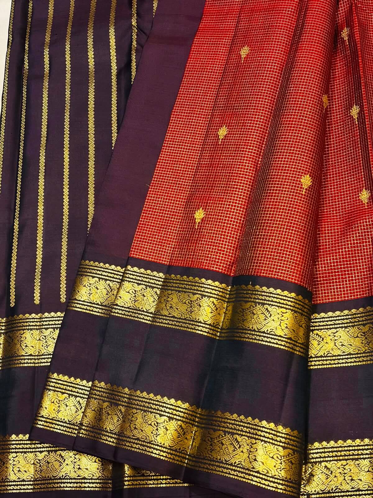 Forbearance Red Soft Silk Saree With Rhapsody Blouse Piece