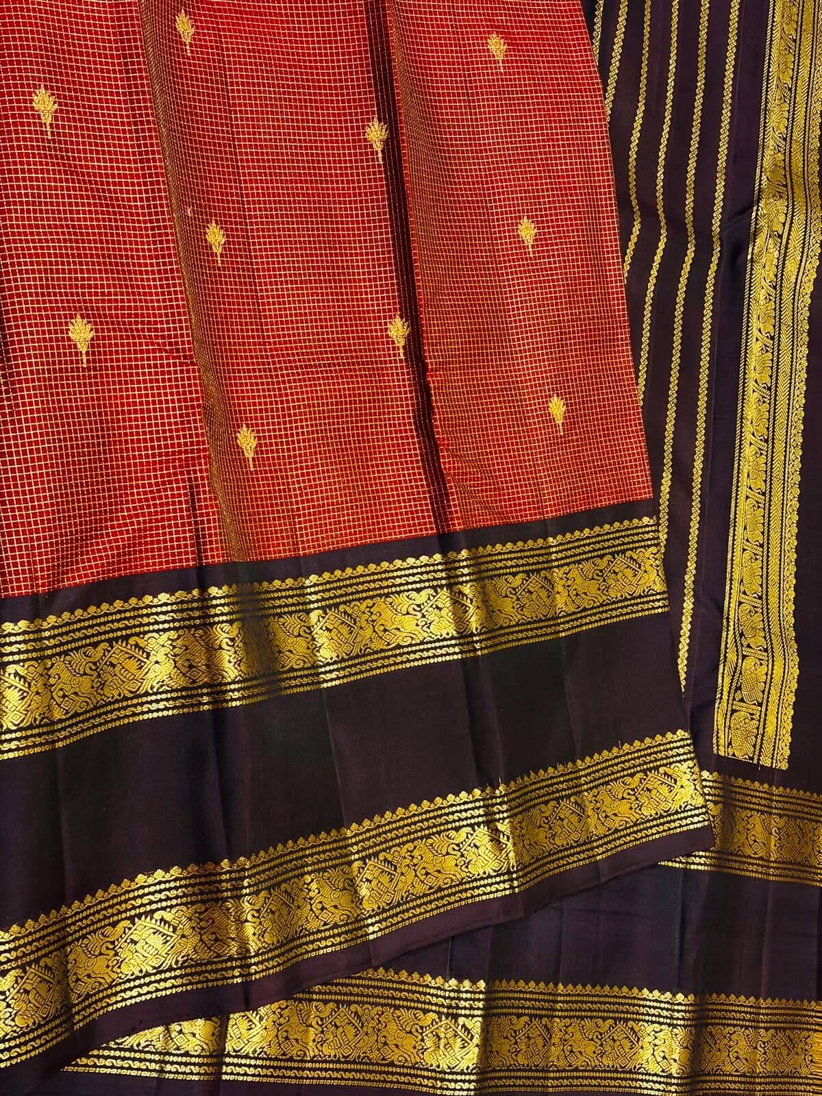 Forbearance Red Soft Silk Saree With Rhapsody Blouse Piece