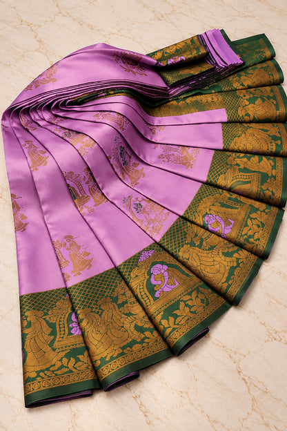Desuetude Pink Pure Banarasi Silk Saree With Amazing Blouse Piece