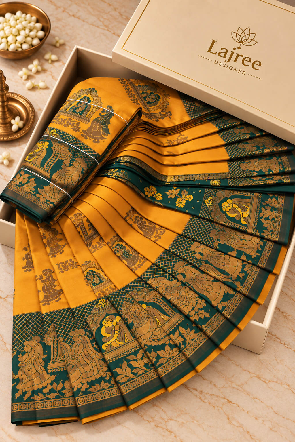 Appealing Yellow Pure Banarasi Silk Saree With Felicitous Blouse Piece