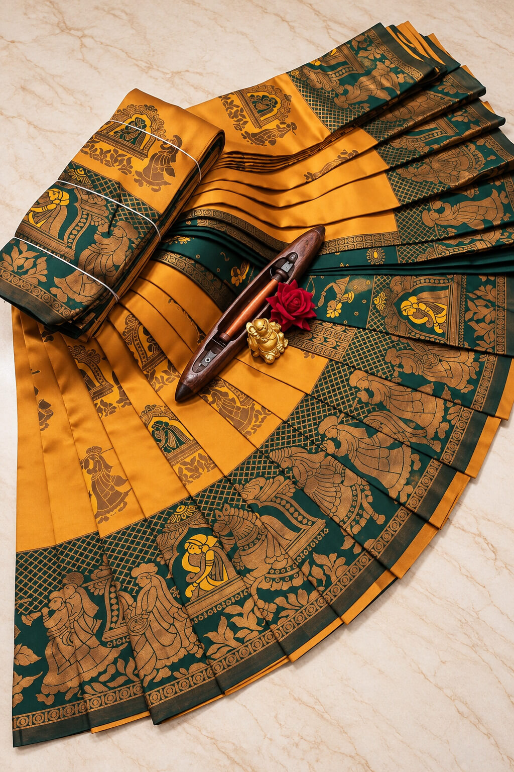 Appealing Yellow Pure Banarasi Silk Saree With Felicitous Blouse Piece