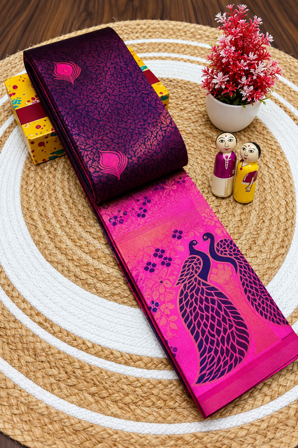 Beleaguer Navy Blue Pure Banarasi Silk Saree With Murmurous Blouse Piece