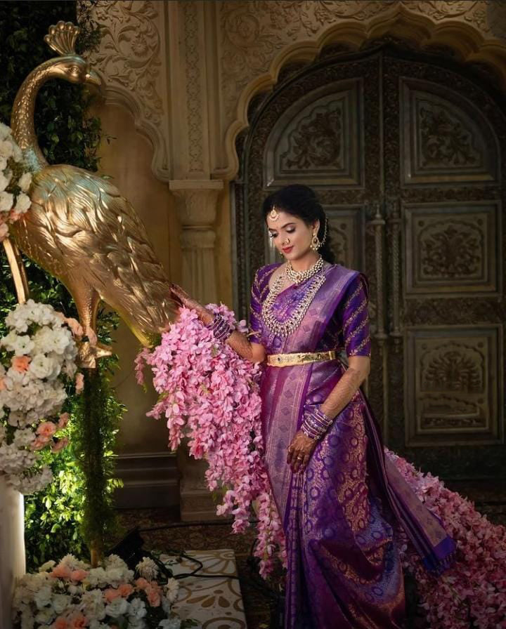 Lagniappe Purple Soft Silk Saree With Serendipity Blouse Piece