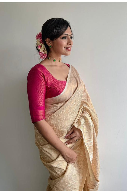 Load image into Gallery viewer, Trendy Beige Soft Silk Saree With Pretty Blouse Piece
