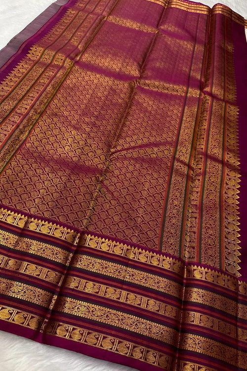 Load image into Gallery viewer, Lovely Wine Soft Banarasi Silk Saree With Precious Blouse Piece
