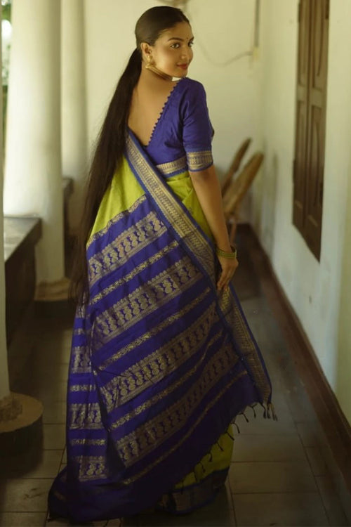 Load image into Gallery viewer, Propinquity Mehandi Soft Silk Saree With Staggering Blouse Piece
