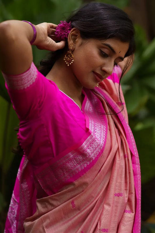 Load image into Gallery viewer, Snazzy Pink Soft Silk Saree With Transcendent Blouse Piece
