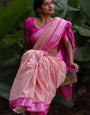 Snazzy Pink Soft Silk Saree With Transcendent Blouse Piece