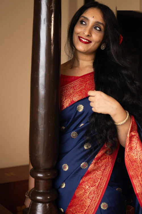 Load image into Gallery viewer, Phenomenal Navy Blue Soft Silk Saree With Deserving Blouse Piece
