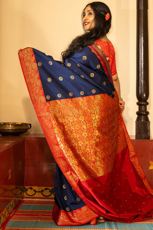 Load image into Gallery viewer, Phenomenal Navy Blue Soft Silk Saree With Deserving Blouse Piece
