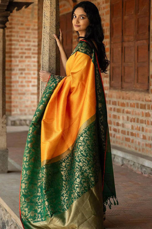 Load image into Gallery viewer, Outstanding Yellow Soft Silk Saree With Flattering Blouse Piece
