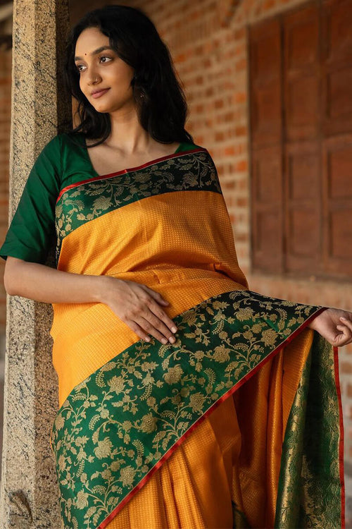 Load image into Gallery viewer, Outstanding Yellow Soft Silk Saree With Flattering Blouse Piece
