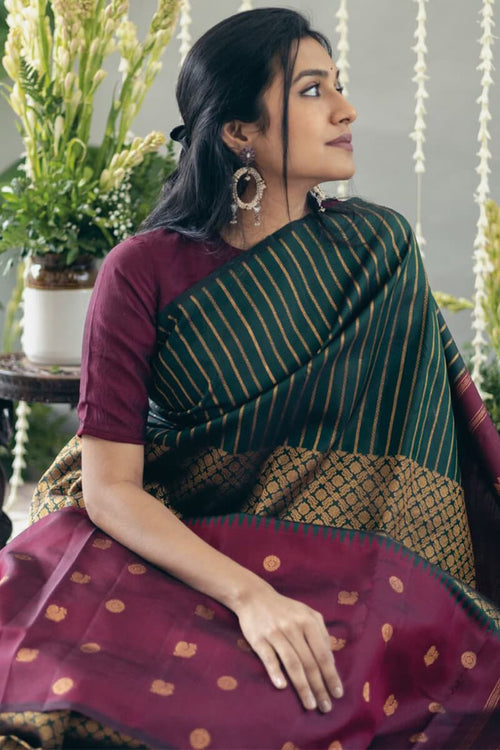 Load image into Gallery viewer, Flattering Wine Soft Silk Saree With Panoply Blouse Piece
