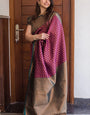 Adorning Purple Soft Silk Saree With Flattering Blouse Pieced