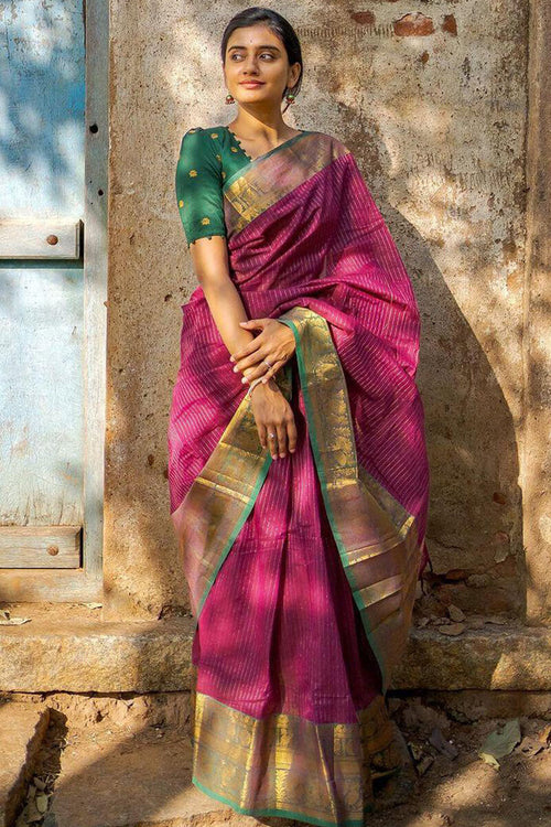 Load image into Gallery viewer, Classy Dark Pink Soft Silk Saree With Smart Blouse Piece
