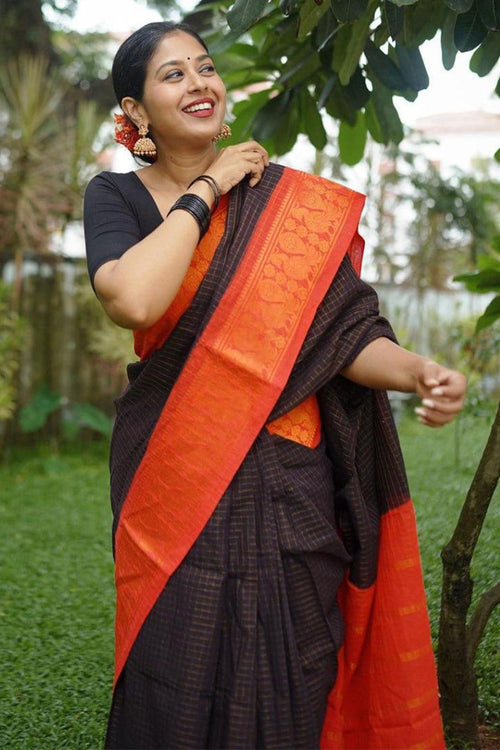 Load image into Gallery viewer, Demanding Black Soft Silk Saree With Classic Blouse Pieced
