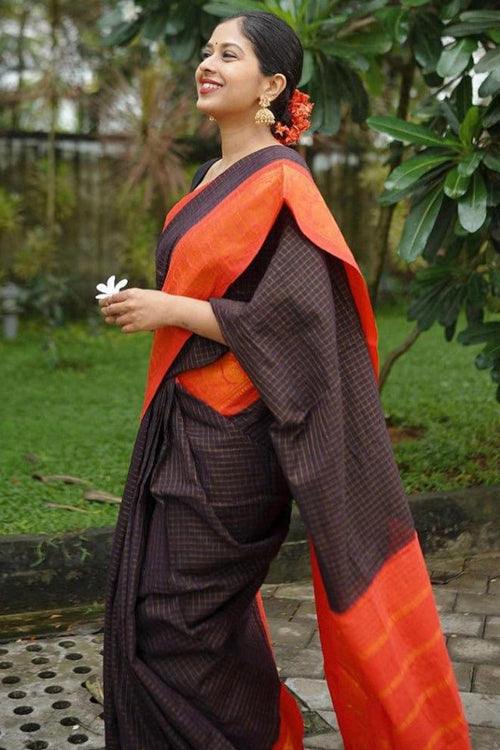 Load image into Gallery viewer, Demanding Black Soft Silk Saree With Classic Blouse Piece
