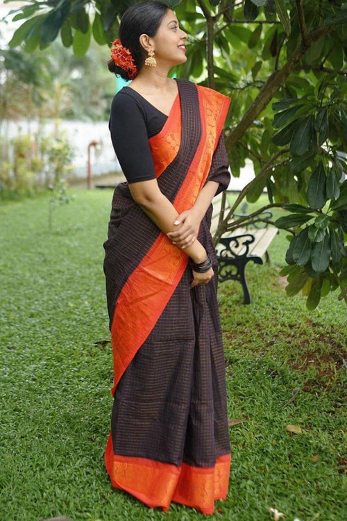 Load image into Gallery viewer, Demanding Black Soft Silk Saree With Classic Blouse Pieced
