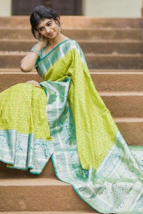 Load image into Gallery viewer, Gratifying Parrot Soft Silk Saree With Elegant Blouse Piece
