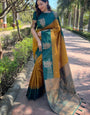 Exemplary Mustard Soft Silk Saree With Gratifying Blouse Piece