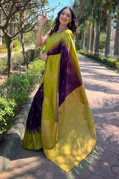 Load image into Gallery viewer, Demure Purple Soft Silk Saree With Delectable Blouse Piece
