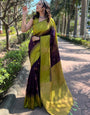 Demure Purple Soft Silk Saree With Delectable Blouse Piece