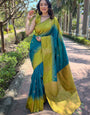 Jubilant Rama Soft Silk Saree With Nectarous Blouse Piece