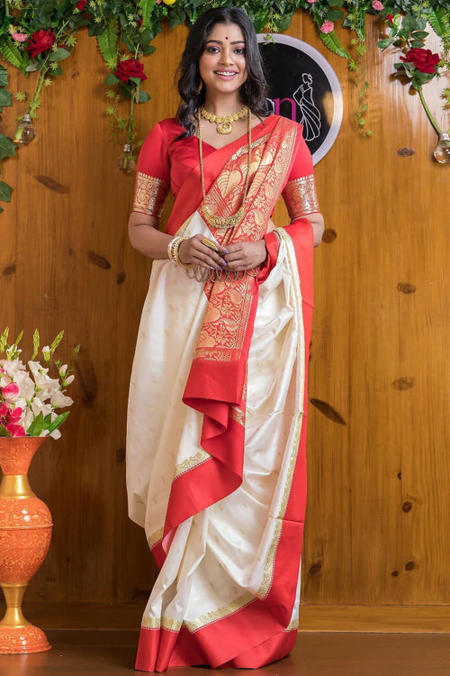 Load image into Gallery viewer, Seraglio Beige Soft Silk Saree With Smashing Blouse Piece
