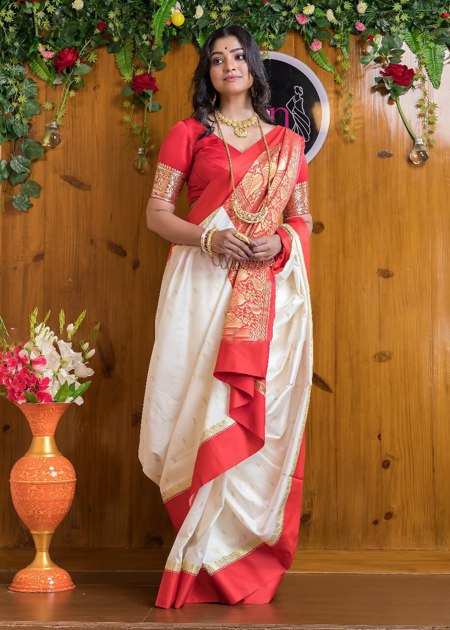 Seraglio Beige Soft Silk Saree With Smashing Blouse Piece