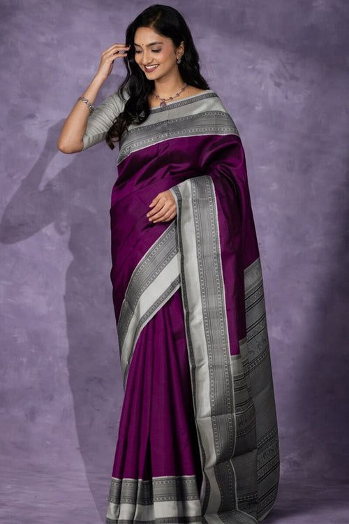 Load image into Gallery viewer, Supernal Wine Soft Silk Saree With Enigmatic Blouse Piece
