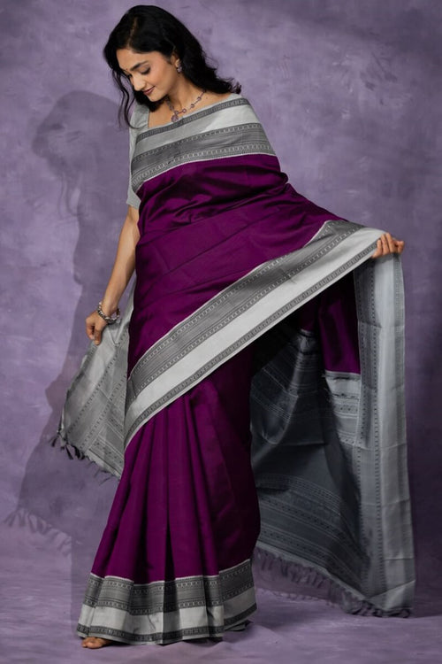 Load image into Gallery viewer, Supernal Wine Soft Silk Saree With Enigmatic Blouse Piece
