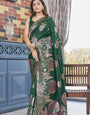 Majesty Dark Green Soft Silk Saree With Desirable Blouse Piece